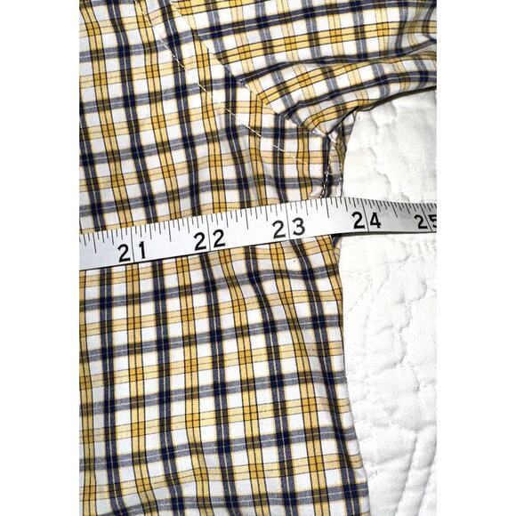 Tommy Hilfiger Long Sleeve Button down Mens size Medium Yellow Blue Checkered - Picture 7 of 8